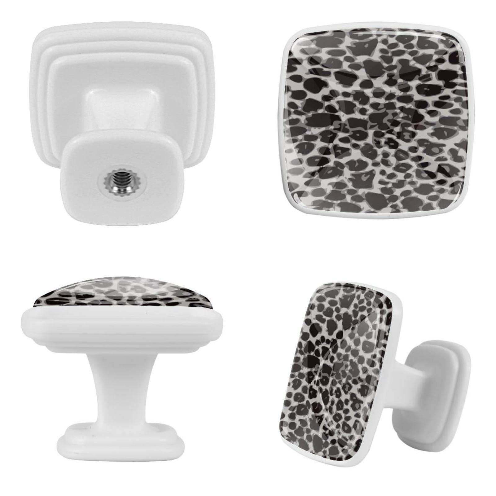 Boutons de tiroir imprimé léopard gris TBOUOBT pour porte de placard moderne