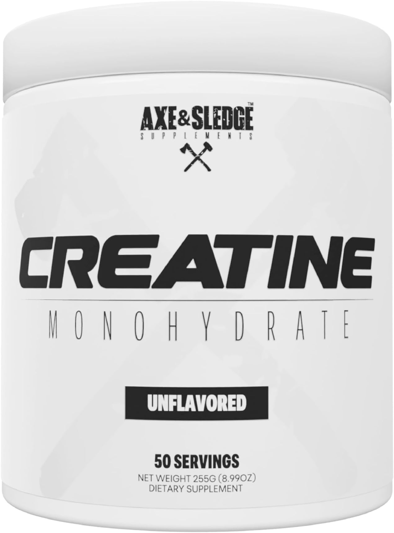 Axe & Sledge Basic Supplements Creatine, Improves Strength, Increases Lean Body Mass, Boosts Performance, Unflavored, 50 Servings