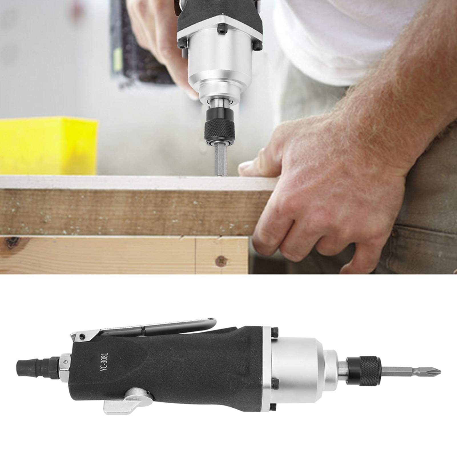Cacciavite Pneumatico Manico Dritto Grado Industriale 9500 Giri/min Strumento di assemblaggio Coppia 80 N M Struttura a Doppio Martello per Assemblaggio di Mobili Meccanico (Stile UE)
