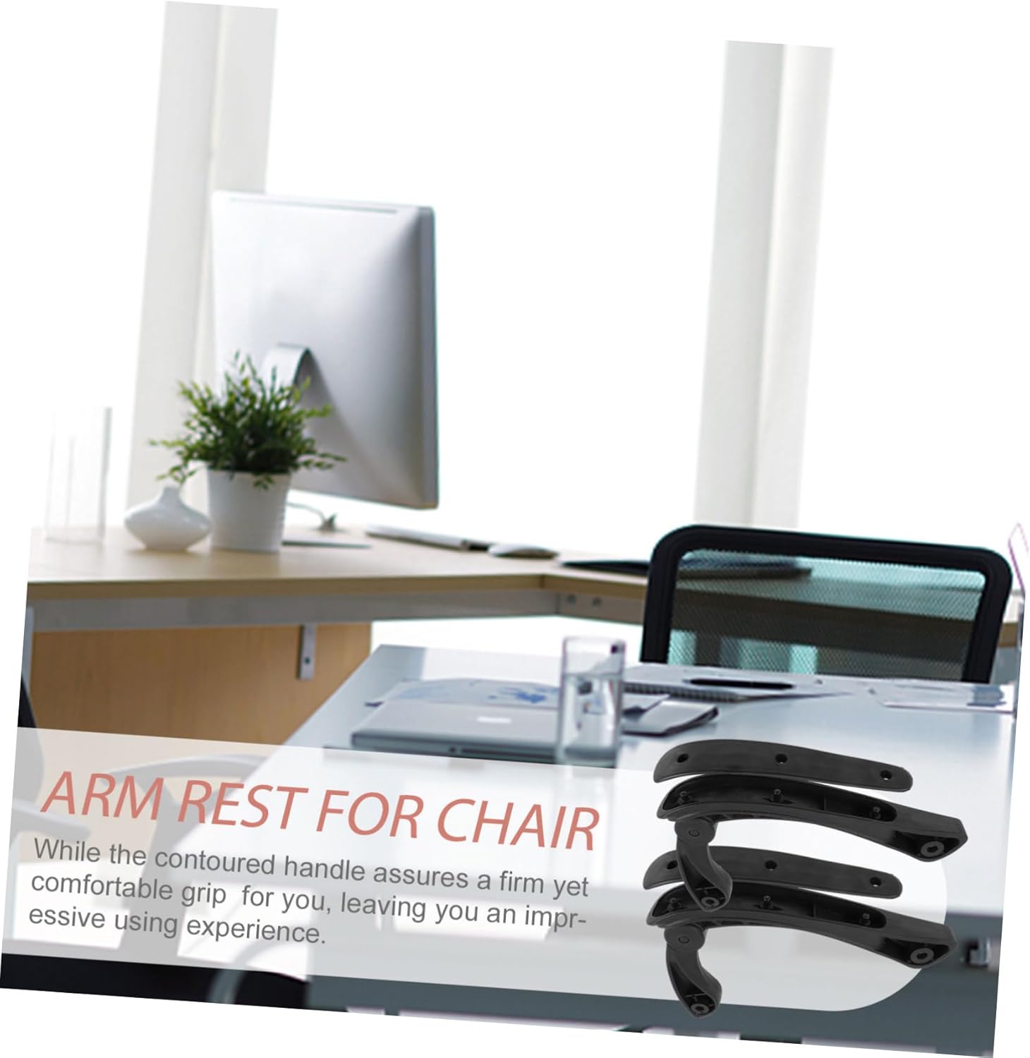 Alipis 2Pcs Sturdy Office Chair Armrests Replacement Parts for Daily Use High Grade Upright Task Chair Arms Easy Installation Ergonomic Support Accessories
