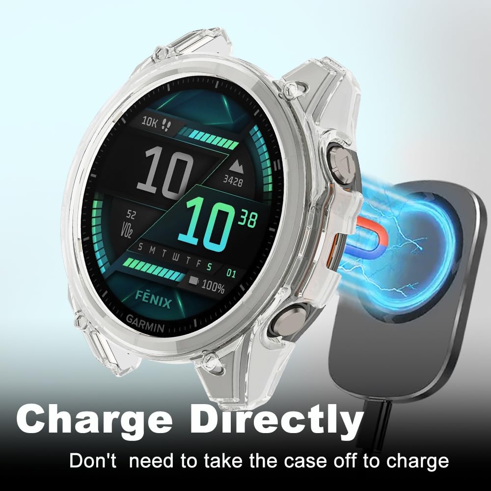 KeeFos TPU Schutzhülle Für Garmin Fenix 7X Pro Solar - Transparent & Stoßfest