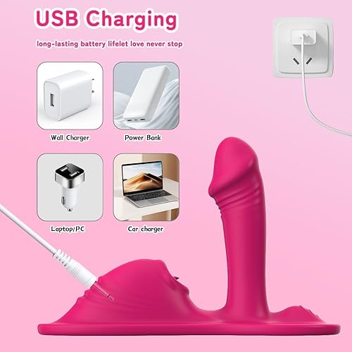 Miniatura 4 de Consolador vibrador juguetes sexuales sentarse y montar empujando con ventosa vibradores empujando y vibrando para el punto G, estimulación anal,