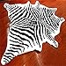Zebra Print Rug Faux Animal Cowhide Skin Area Rug Leather Carpet Mat Large Size for Home Office Livingroom 7.9'x5.6'