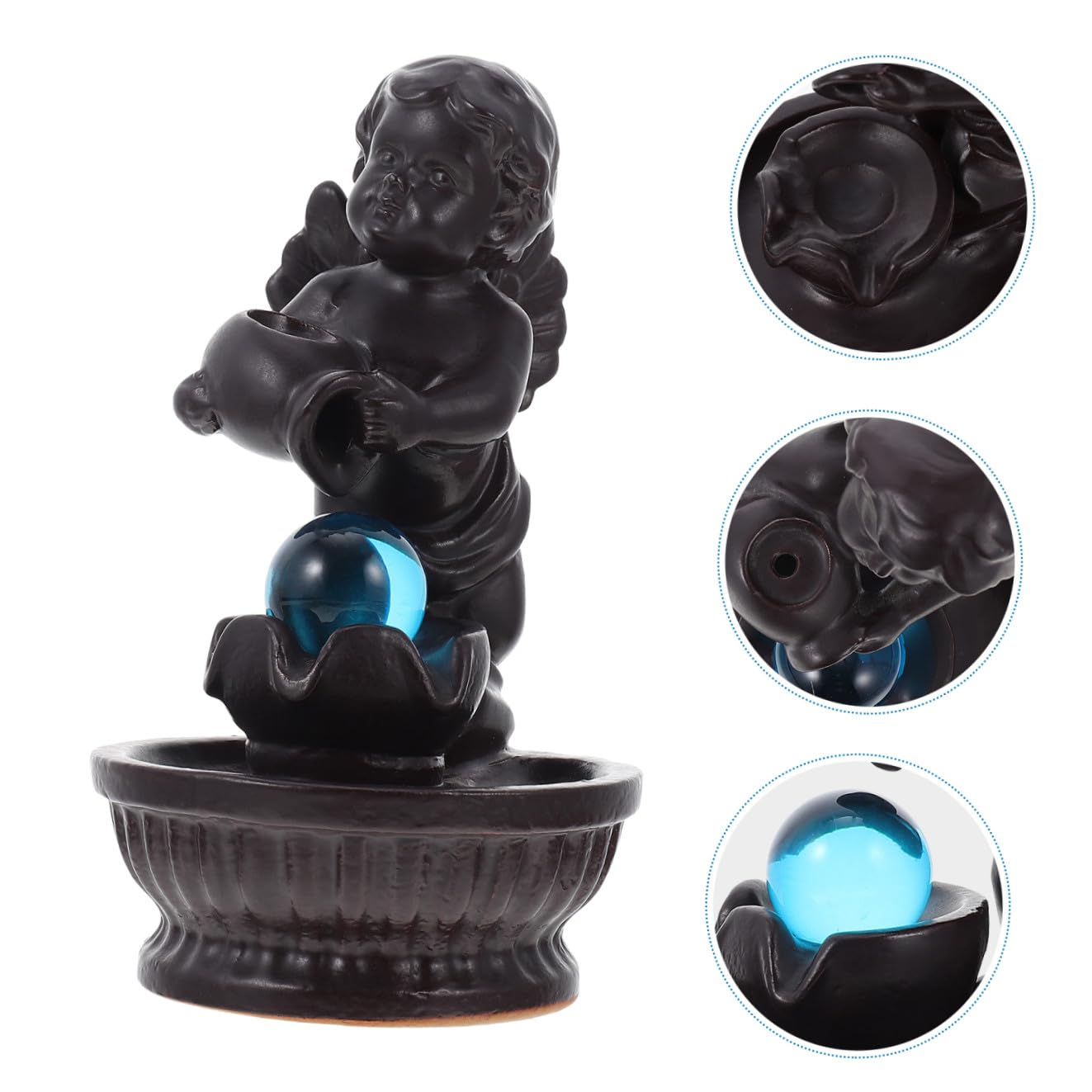 Porta Incenso ad Anello Angelo Bimbo in Ceramica, Flusso Inverso