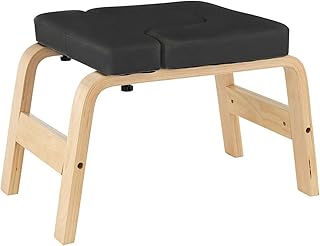 CCDZ Yoga Inversión Banco Silla Fitness Entrenamiento Inversión Equipo Inicio Gimnasio Negro Yoga de Madera Taburete invertido 1.19