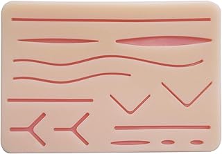 Suture Practice Pad-Three-Layer Silicone Fake Skin Kit,Pad with 14 Pre-Cut Wounds, Best Gift for Medical Students Training (Specialized for Teaching and Learning) (1 pcs)