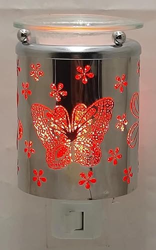 Lámpara aromática decorativa, diseñada en acero inoxidable, lámpara de fragancia enchufable, lámpara de noche decorativa para dormitorio, baño,