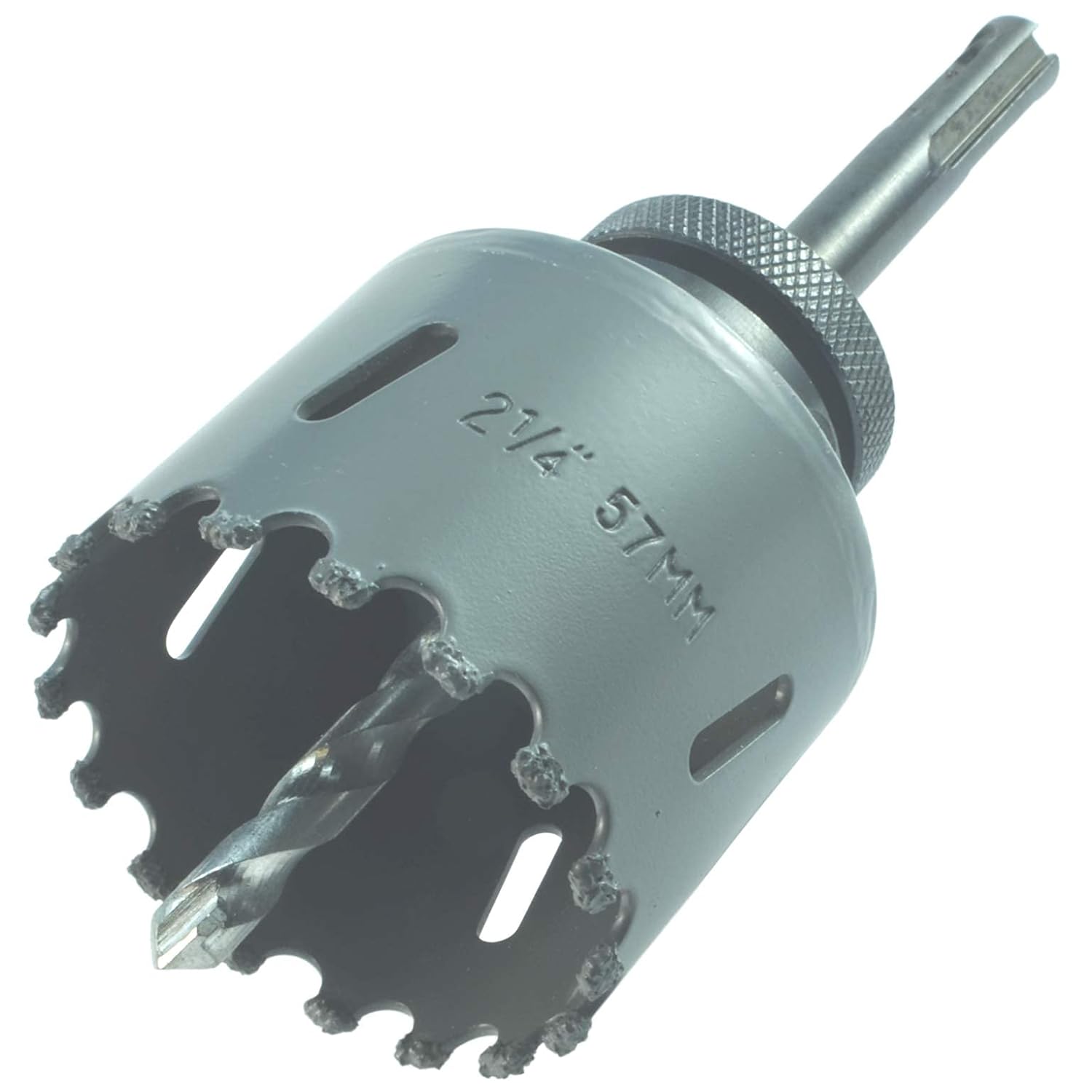 2 1/4 in Carbide Hole Saw Bit Concrete Hole Saw with SDS Plus Arbor with Masonry Drill Carbide Hole Cutter For Stucco Brick Fiberglass Reinforced Plaster Drywall And Cement Block For Pipes and conduit