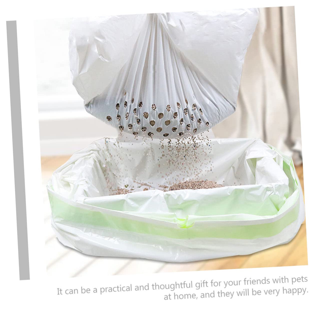 Sosoport 1Set Cat Litter Bags Convenient Litter Box Liners with Drawstring Includes Leak Non Leak Liner for Home Cat Litter Clean Up and Disposal