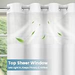 No Hook Shower Curtain with Snap in Fabric Liner- Hotel Style Waffle Weave Shower Curtains with See Through Top Window for Bathroom, Waterproof & Washable, White, 71" W x 74" L