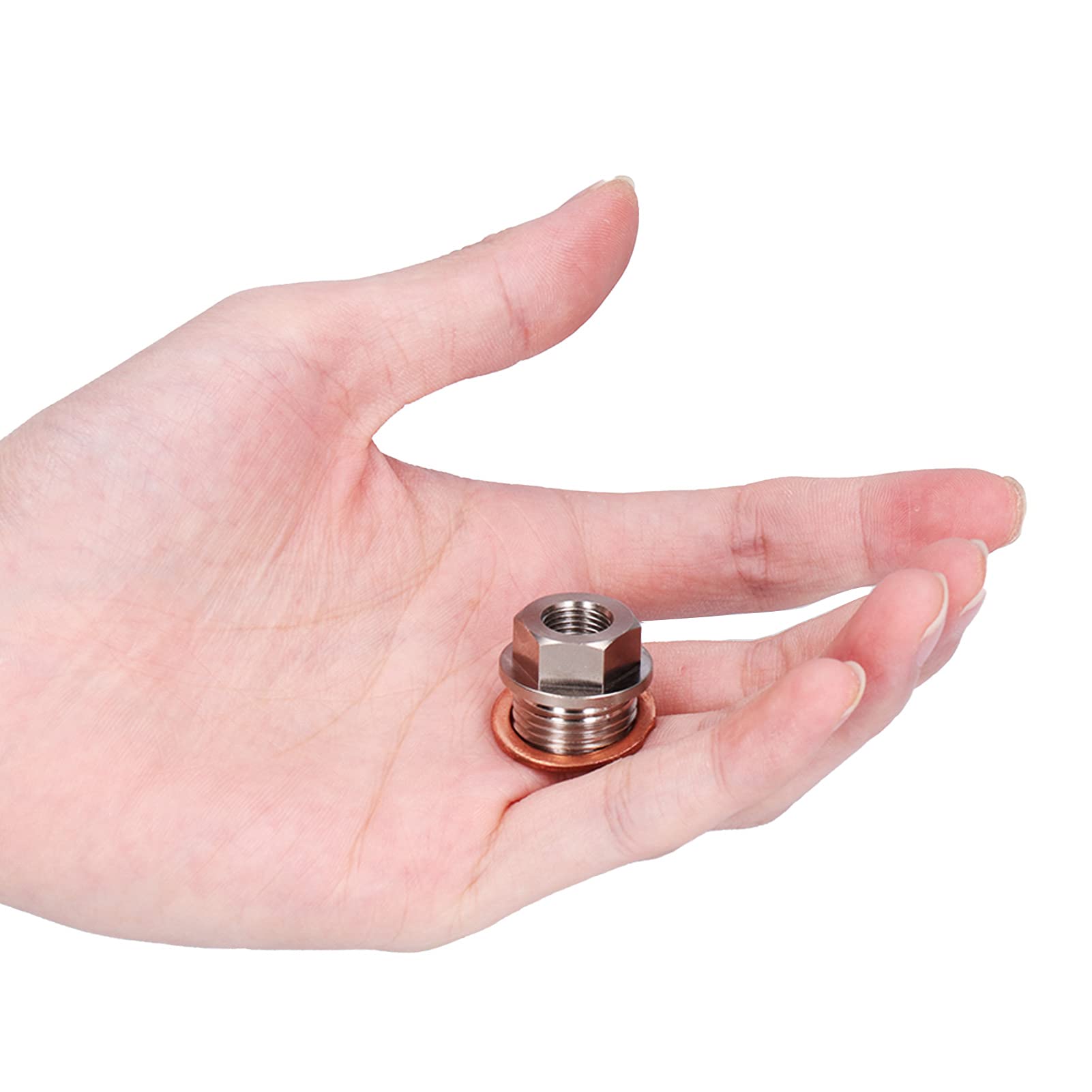 Eujgoov M18x1 adapter czujnika 5 na 1/8 NPT, redukcja z uszczelką do pomiaru temperatury i ciśnienia