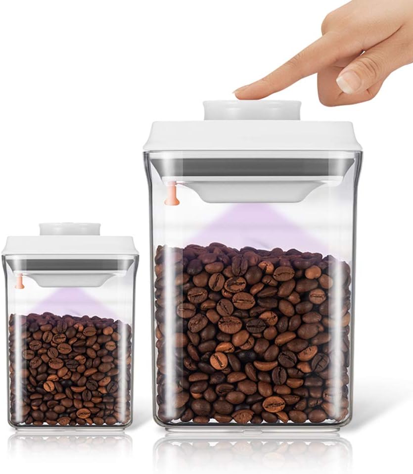 Birsppy Ankou AirTight Push Pop Food Storage Container Set Value Pack for Cereal, Flour, Sugar, Pasta, Rice