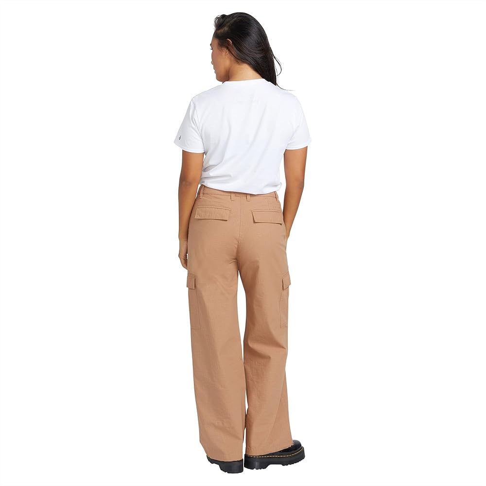 Volcom Women's Cargstone Wide Leg Cargo Pant, Mocha at