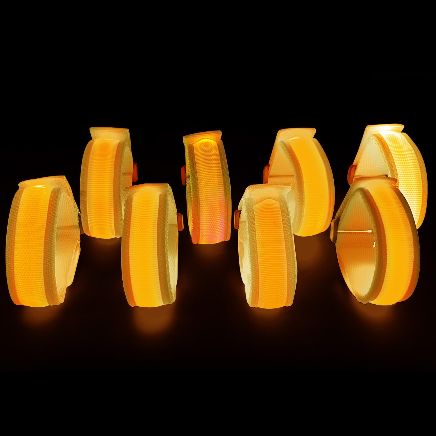 SZJMAO 8 Pack LED Bracelets Light Up Wristbands,Glow Flashing Wristbands Glow in The Dark Party Supplies for Party, Festivals, Sports, Camping,Night Events (Yellow)