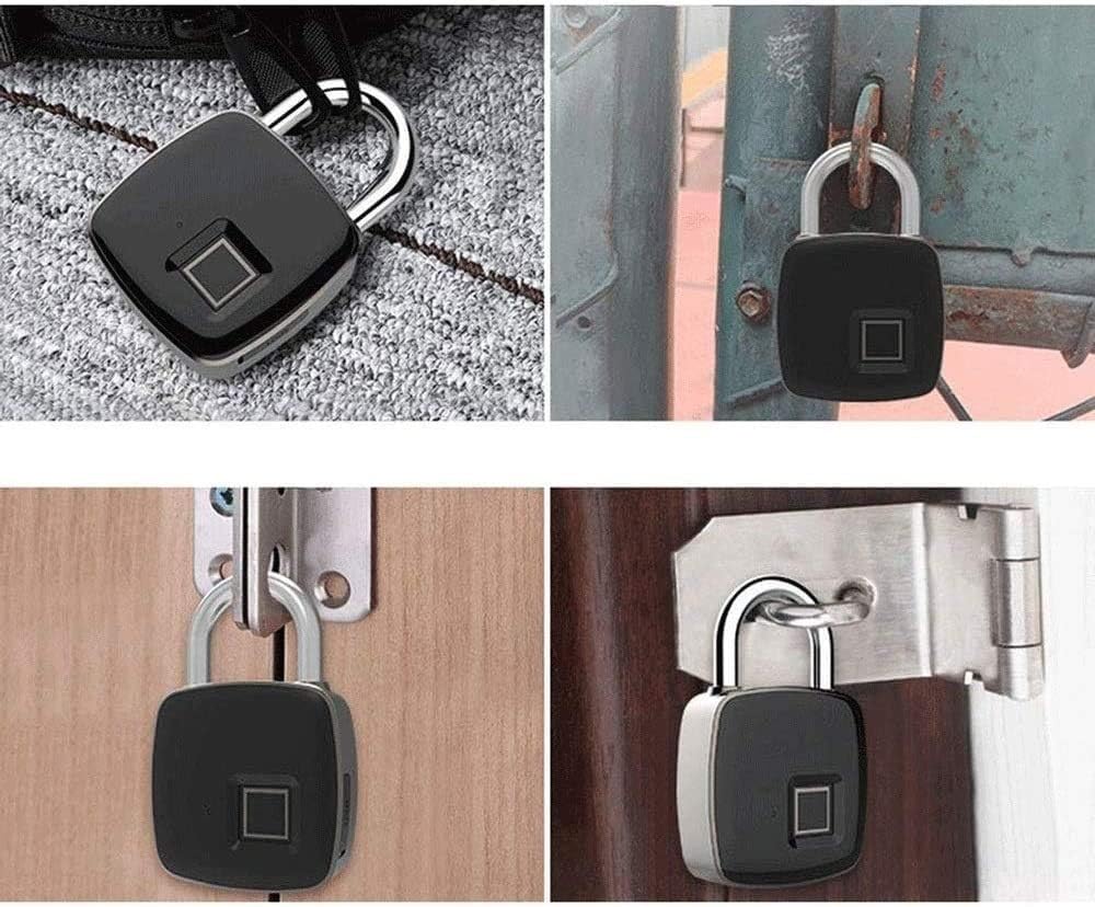 Candado sin llave con huella dactilar, Candado de Huella Digital 75x48x15mm Carga USB Sin Llave Bluetooth