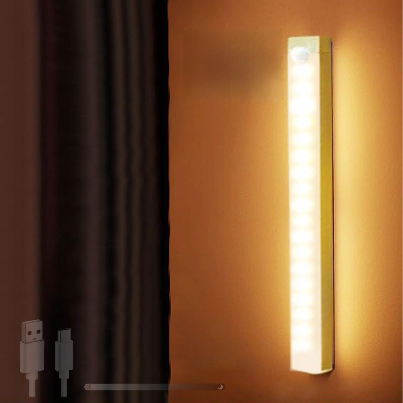 Lámpara de Pared USB Recargable para Iluminar Zonas Oscuras sin Cables con Sensor de Movimiento 8