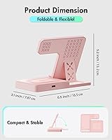 Vista 4 de Estación de carga inalámbrica del soporte del cargador: Soporte de cargador 3 en 1, múltiples dispositivos para Apple - iPhone 17 16e 16 15 14 Pro