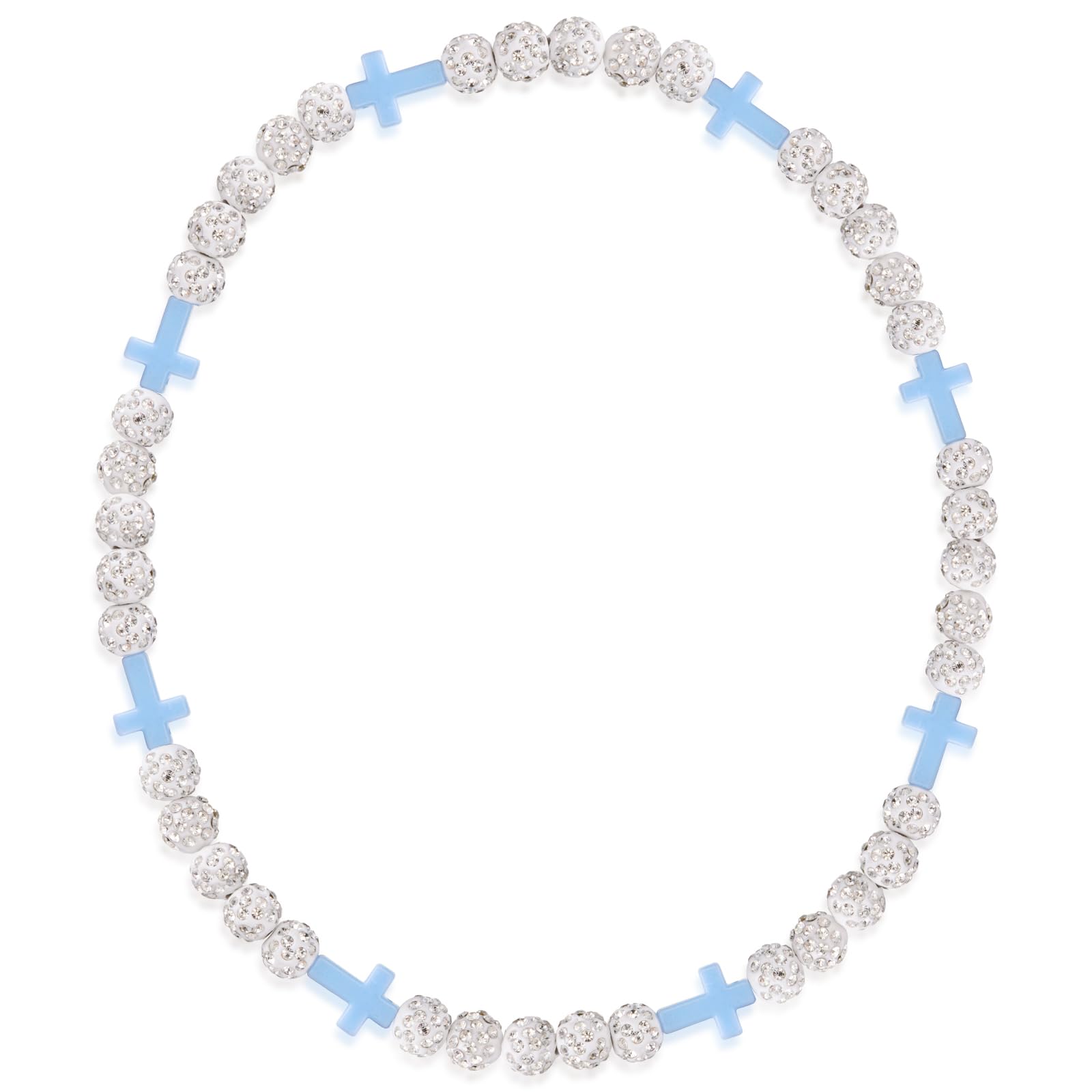 Fupapa Baseball Beaded Cross Necklaces, League Team Colors Baseball Necklace, Baseball Team Gifts