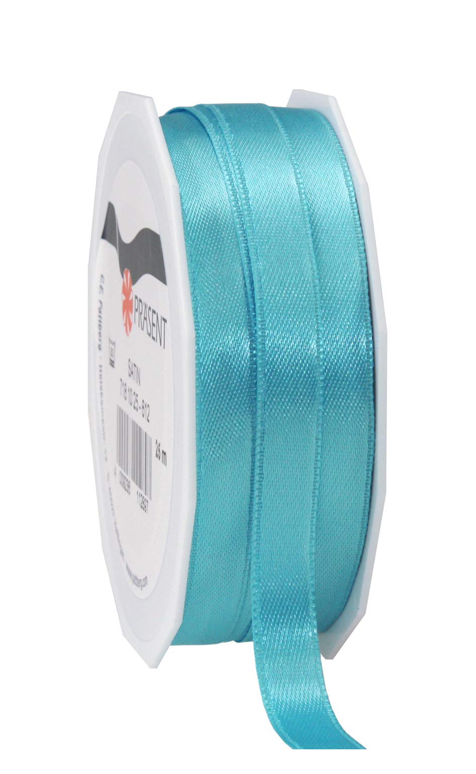 C.E. Pattberg SATIN aquamarine gift ribbon, 27 yards for Wrapping Gifts, 0.39 inches width, Ribbon for Decorating & Crafting, Decorative Ribbon for Gifts, for every occasion