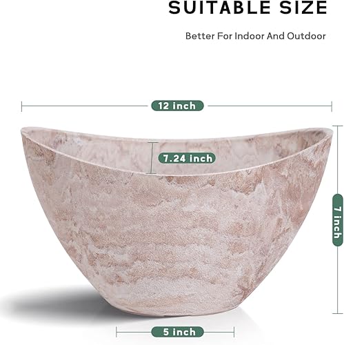 Miniatura 21 de LaDoVita Macetas con agujeros de drenaje, macetas grandes de 12 pulgadas para plantas de interior, macetas de plástico para exteriores, juego de 2