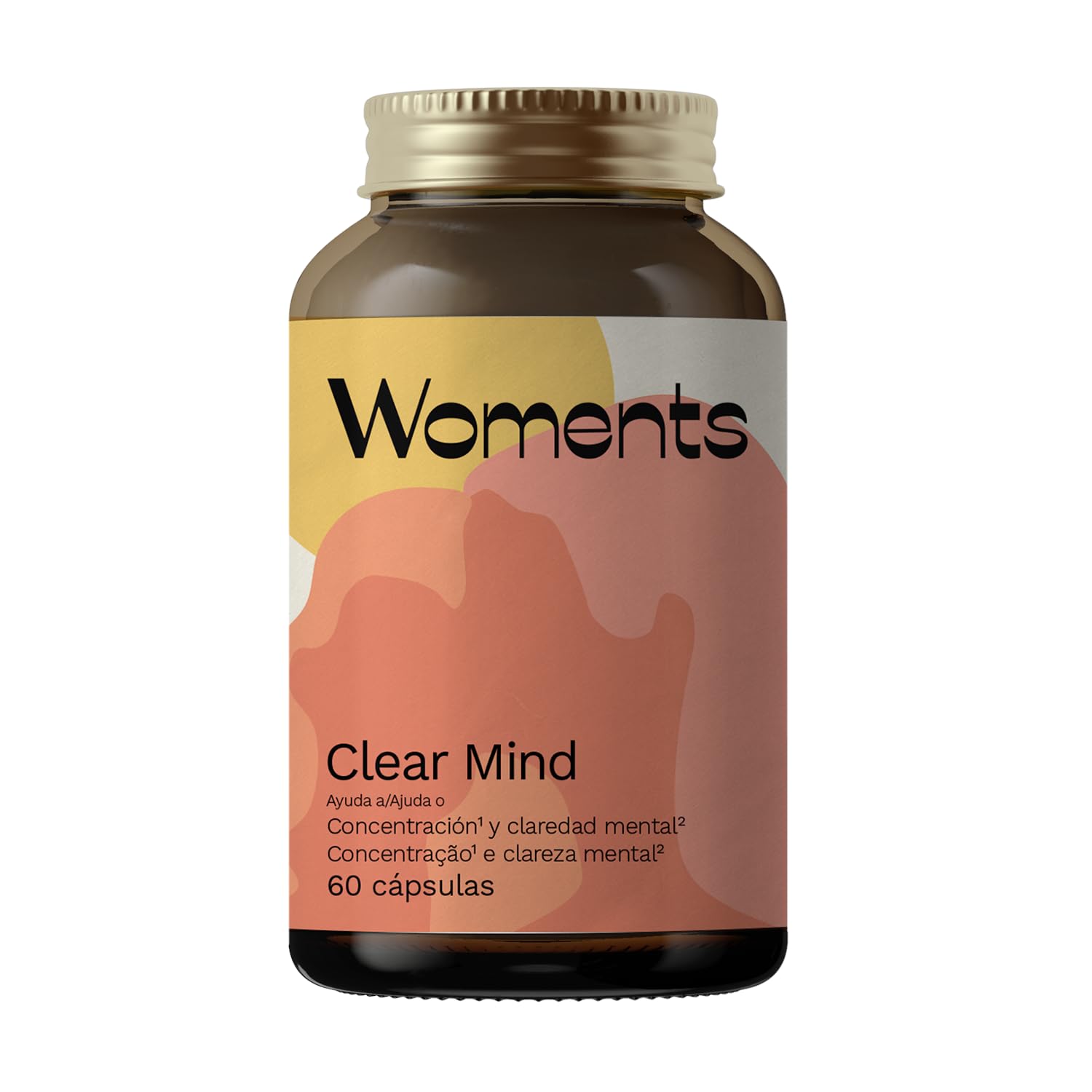 Clear Mind | 60 cápsulas | Concentración, Memoria, Claridad Mental | Menopausia | Bacopa, Melena de león, Ginkgo Biloba, Fosfatidilserina, Vitaminas B5,B6 | Niebla Mental