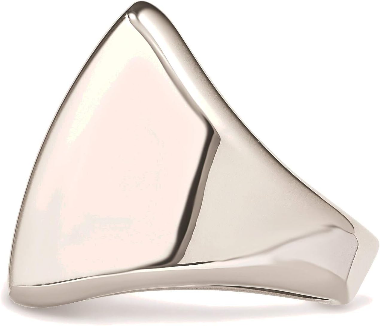Bonyak Jewelry Stainless Steel Polished Square Ring in Stainless Steel Majestic, Size 7