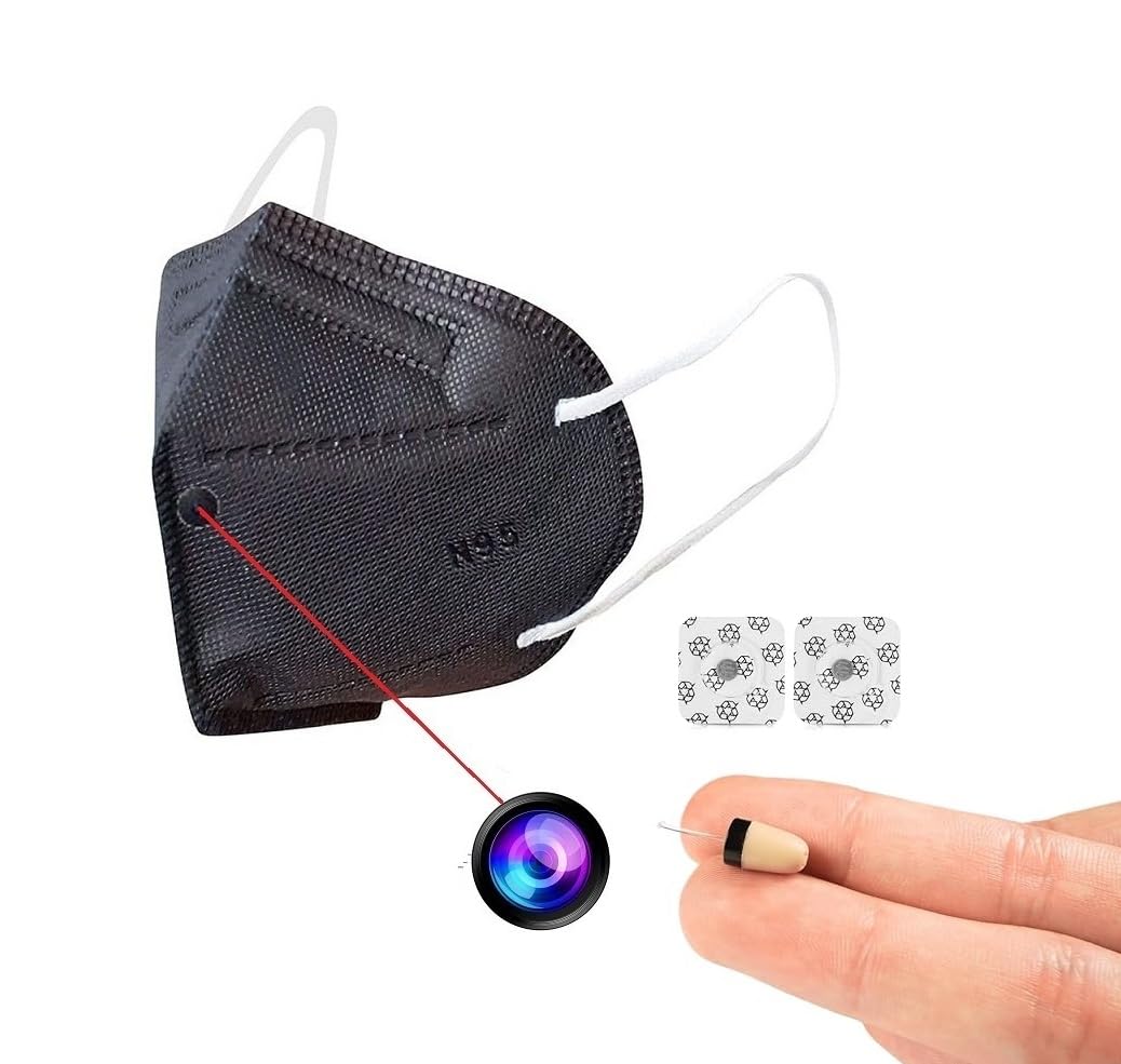 FREDI HD PLUS WiFi Mask Camera with GSM | Invisible Earpeice with Camera | Security Nanny Cam for iPhone/Android | Remote View with Motion Detection Security Camera with Audio Live Feed (iWFCam APP)