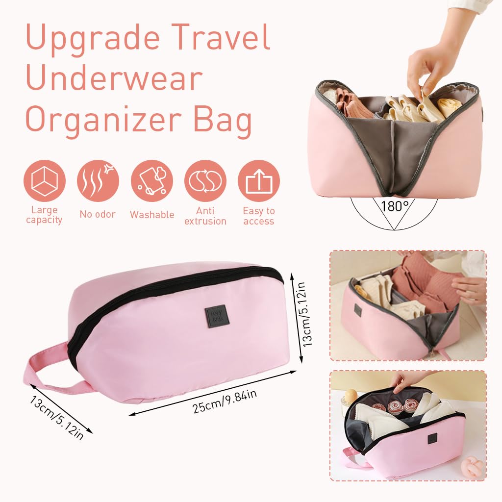 MAYCREATE Bra Undergarments Travel Organizer Pouch Bag - Multi-Compartment 1