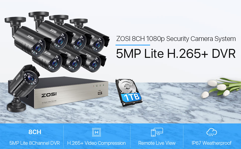 Amazon.com : ZOSI 1080P Security Camera System with 1TB Hard Drive