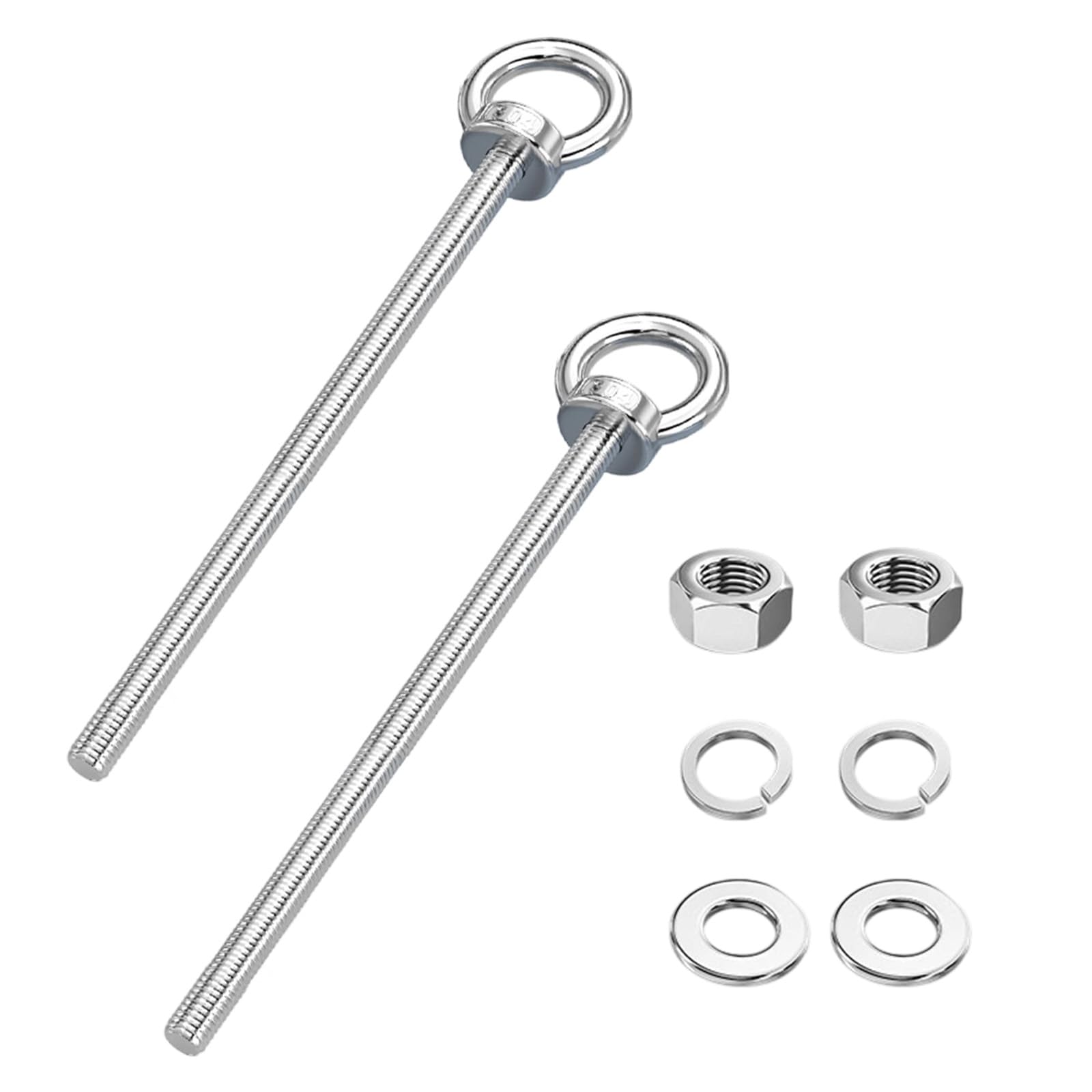 Gkhlg 2 Pack M10 Stainless Steel Heavy Duty Lifting Shoulder Eye Bolts with Nuts Washers for Industrial Use Eye Bolt Ideal for Suspension Lighting and Construction