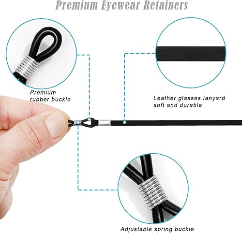 Miniatura 3 de Correa para lentes (6 unidades) para gafas deportivas, cordón ajustable para lentes de sol, soporte para el cuello, retenedor de cordón para hombres