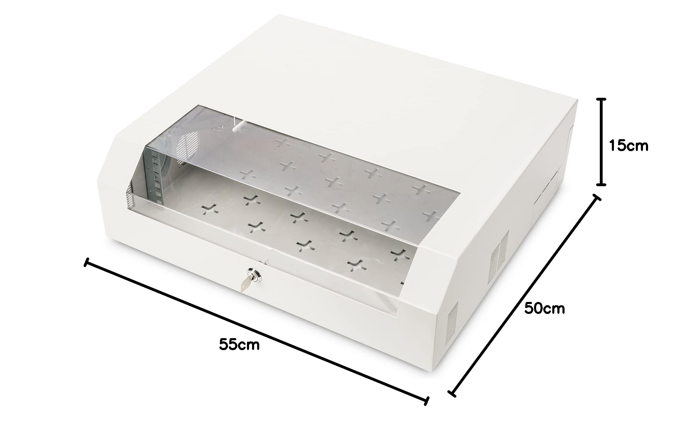DIGITUS Netzwerk-Schrank 19 Zoll 3 HE + 2 HE Horizontale Aufputz-Wandmontage Kompakt Traglast 30 kg Grau