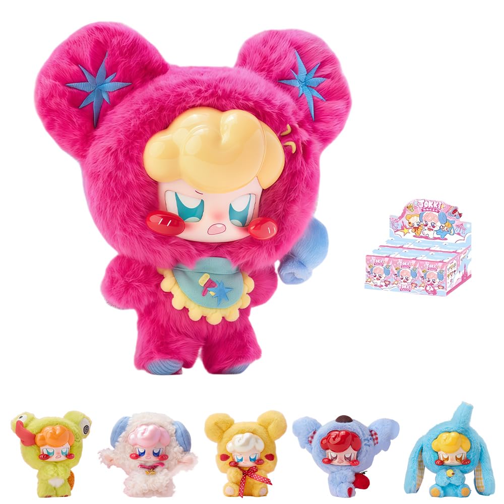 niannyyhouse Jokki Plüsch-Blindbox, Tier-Party-Serie, weiche gefüllte Plüschfiguren, niedliche Vinyl-Puppe, Schlüsselanhänger, Ornamente (6 Stück)