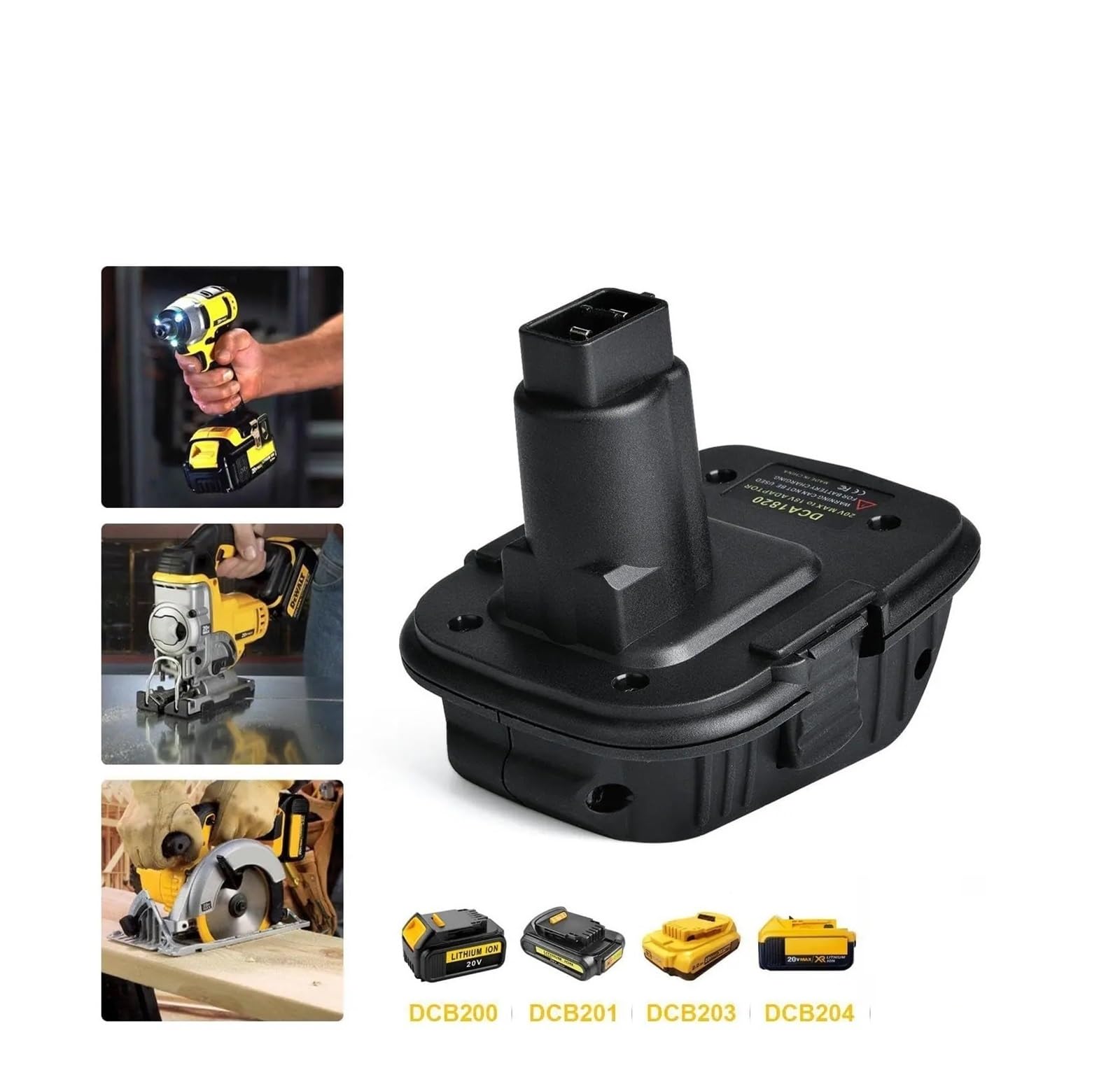 Adaptador de batería de 20V DCA1820 Compatible con Herramientas Dewalt de 18V, conversión de Litio for DC9096 DE9098 DE9096 con USB