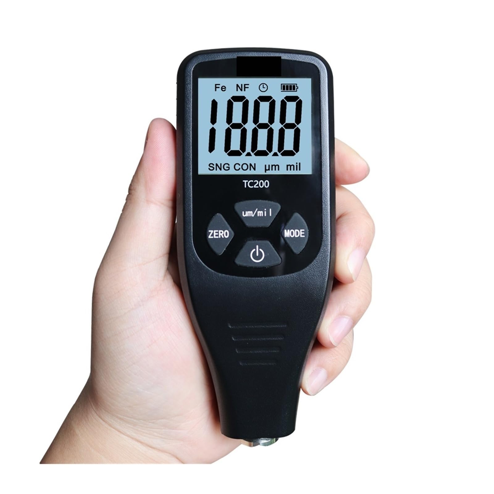 Miernik grubości powłoki TC200 Podświetlenie LCD Pomiar folii Kompozytowy miernik grubości lakieru samochodowego Fe/NF(Red)