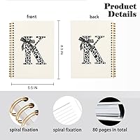 Vista 138 de Bnwepo Initial Leopard Letter T Notebook Journal, Preppy Bow Monogrammed Monogram Gifts for Women, Monogram Notebook Journal, Personalized Notebook