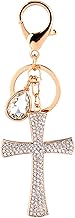 HEEPDD Keychain, Rhinestone Cross Design for Women Girls, Sparkling Key Ring Pendant, Multifunctional Bag Charm