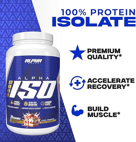 Miniatura 8 de ISO - Polvo aislado de proteína de suero de leche 100% bajo en carbohidratos, 0.88 onzas por porción, ayuda a apoyar el crecimiento muscular, bajo