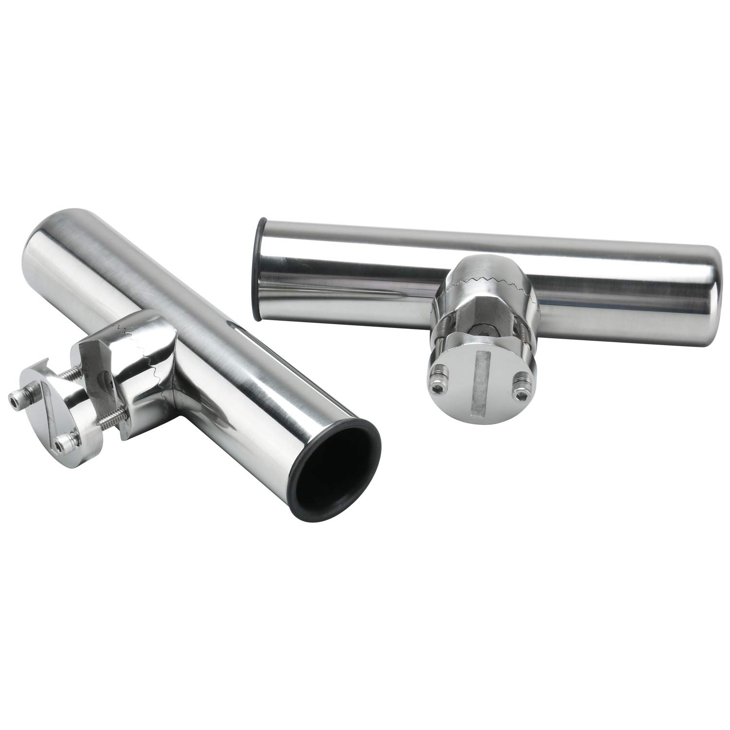 FreeTec Uchwyt na wędkę do montażu na szynie ze stali nierdzewnej na uchwyt na wędkę do szyn (2 szt. 1 cal do 1-1/10.2 cm)