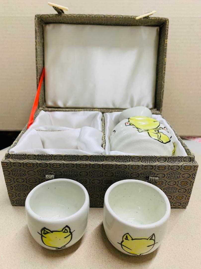 Amazon.co.jp: とっくり おちょこ2個 計3点セット 陶器 きつね