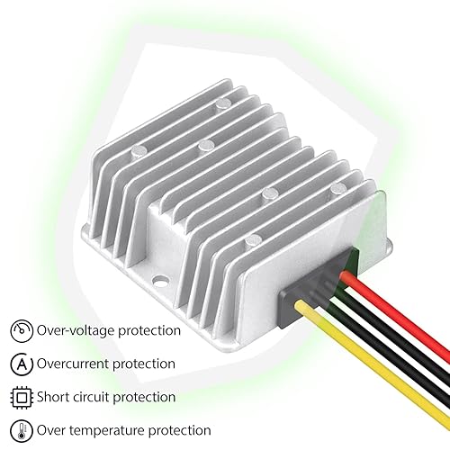 Miniatura 4 de LeMotech Convertidor DC de 24 V a 12 V, 30 A, 360 W, reductor de voltaje, transformador impermeable IP68 para carrito de golf, camión, barco,