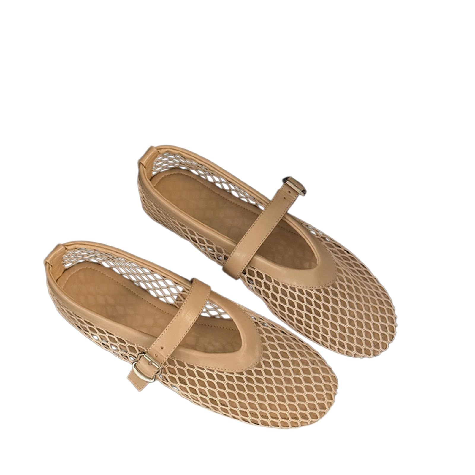 Gyios Women'S Slide Sandals Women’s Hollow Flats - Adjustable Buckle Strap Breathable Round Toe Casual Flat Shoes For Summer Daily Wear-brown-40