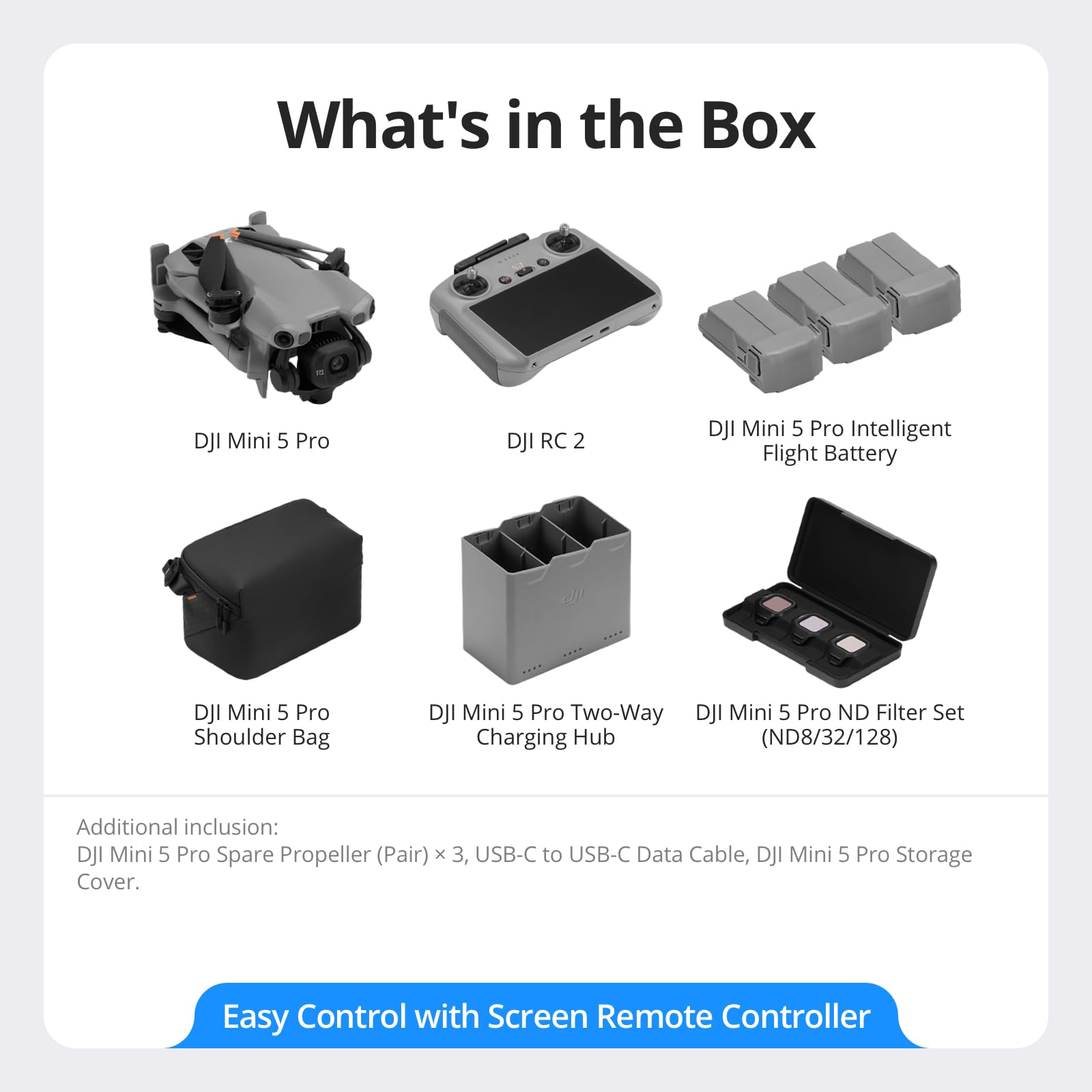 DJI Mini 5 Pro Fly More Combo avec radiocommande DJI RC 2