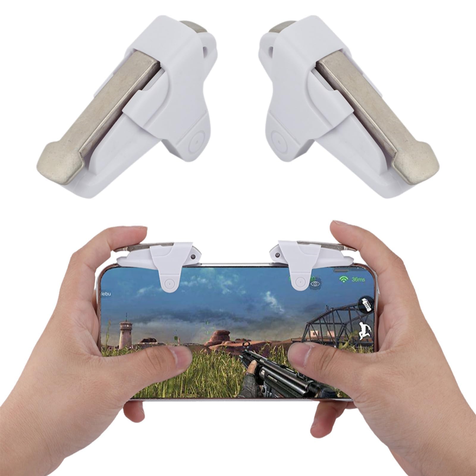 Agatige Trigger di Gioco, Controller di Gioco Mobile Pulsanti Gaming Trigger Joystick Portatili Game Pulsante PUBG per Cellulare Telefono Smartphone da 4-7 pollici con Spessore di 6-11 mm