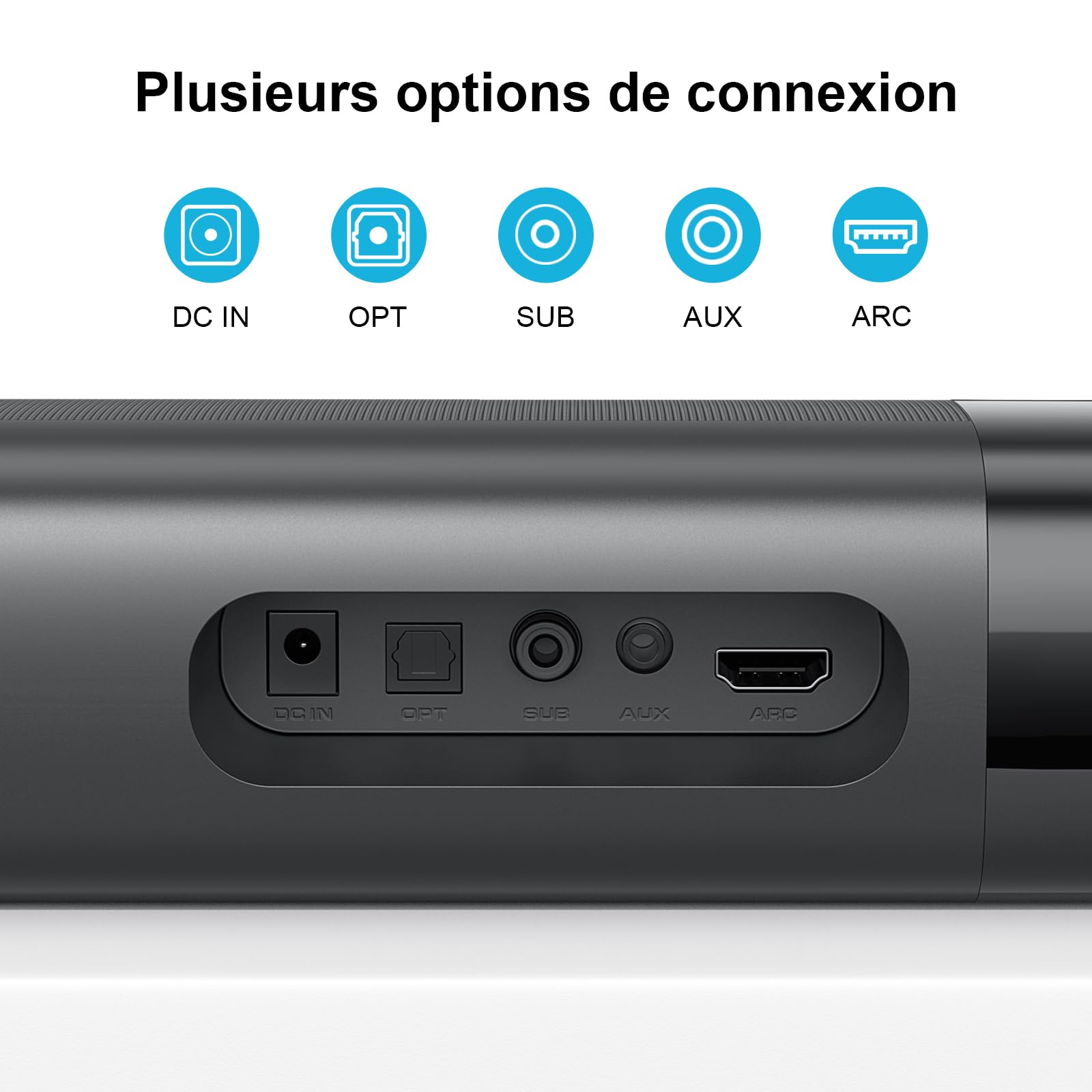 GarageRock Barre de Son pour Téléviseur avec Caisson de Basses, 110W Home Cinema avec Deep Bass&Volume Boost&3 Modes d'égalisation, Bluetooth 5.3/Arc/Opt/AUX, Surround System pour TV/PC/Projecteur