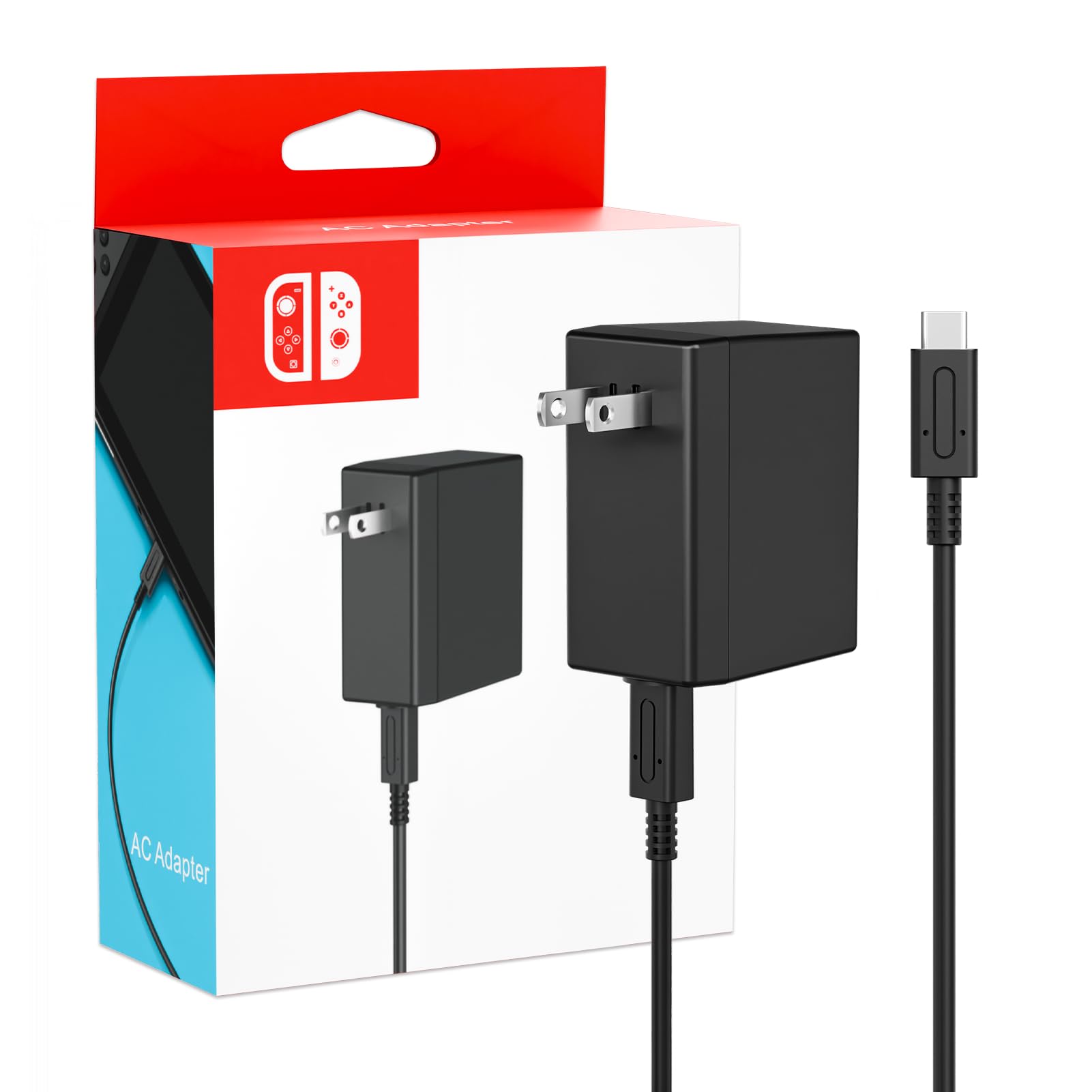 Charger for Nintendo Switch, 45W AC Adapter Fast Charging with 5ft Detachable USB C Cable, Compatible with Switch/OLED/Lite, Steam Deck, Support TV Mode, Original Quality