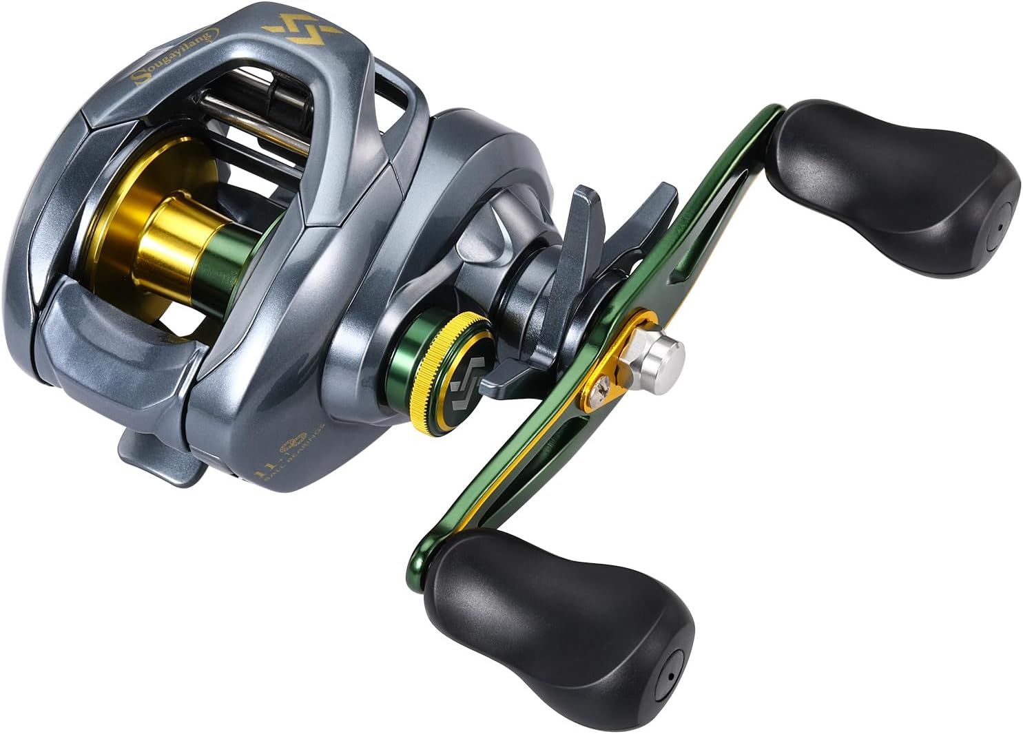 Sougayilang SY-200 Baitcasting Fishing Reel,11+1 Double Shielded Stainless Steel BB, 7 Button Magnetic Brakes, 7.6:1 Gear Ratio, 17.64 lbs of Smooth Drag