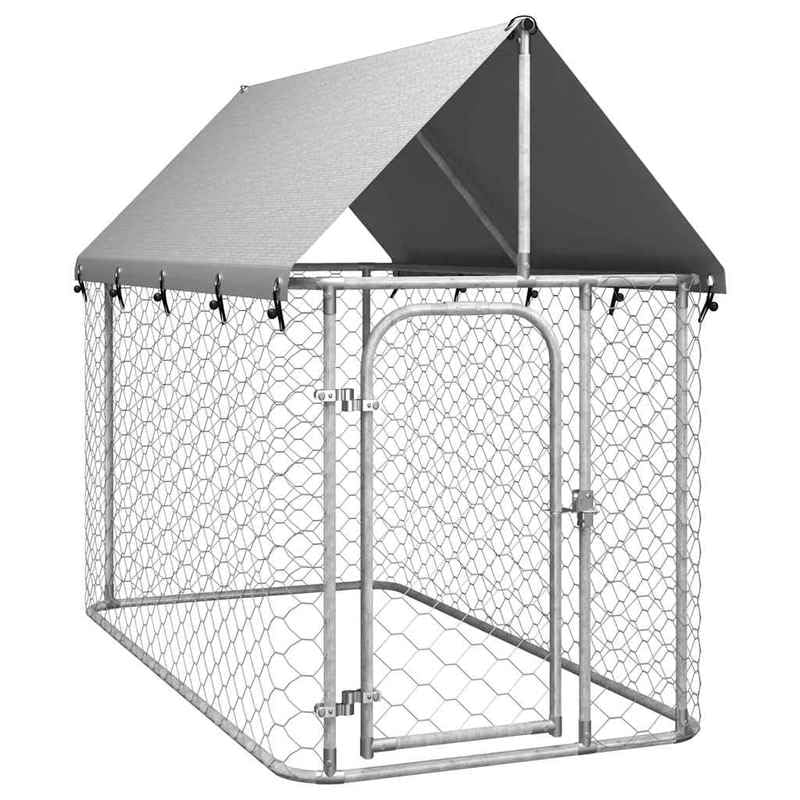 Eleganz Outdoor Hundezwinger mit Dach 200x100x150 cm - Großer, Stabiler Hundekäfig für Garten & Terrasse - Wetterfest & sicher für Hunde Aller Größen - Ideal für Training & Schutz