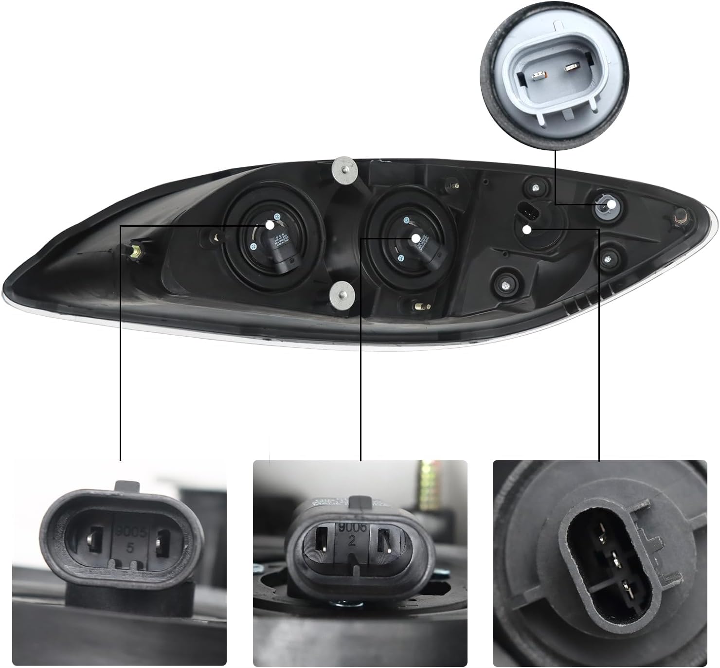 aostirmotor Headlights Assembly Fit for 2008-2016 International ProStar, Chrome Housing Halogen Headlamp pair (Driver and Passenge Side)