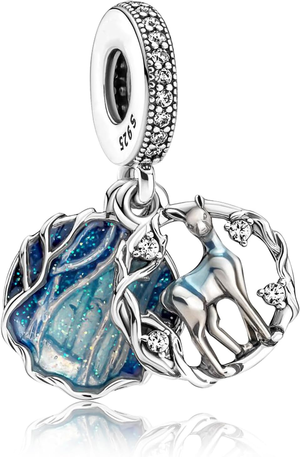 925 Sterling Silver Christmas Deer Pendant Charm For Women Bracelet, Holiday Birthday Gifts For Friends And Family, Diy Bracelet Charm Jewelry